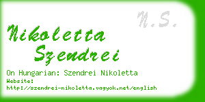 nikoletta szendrei business card